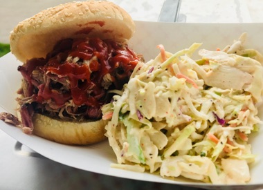Pulled Beef Sandwhich and Coleslaw